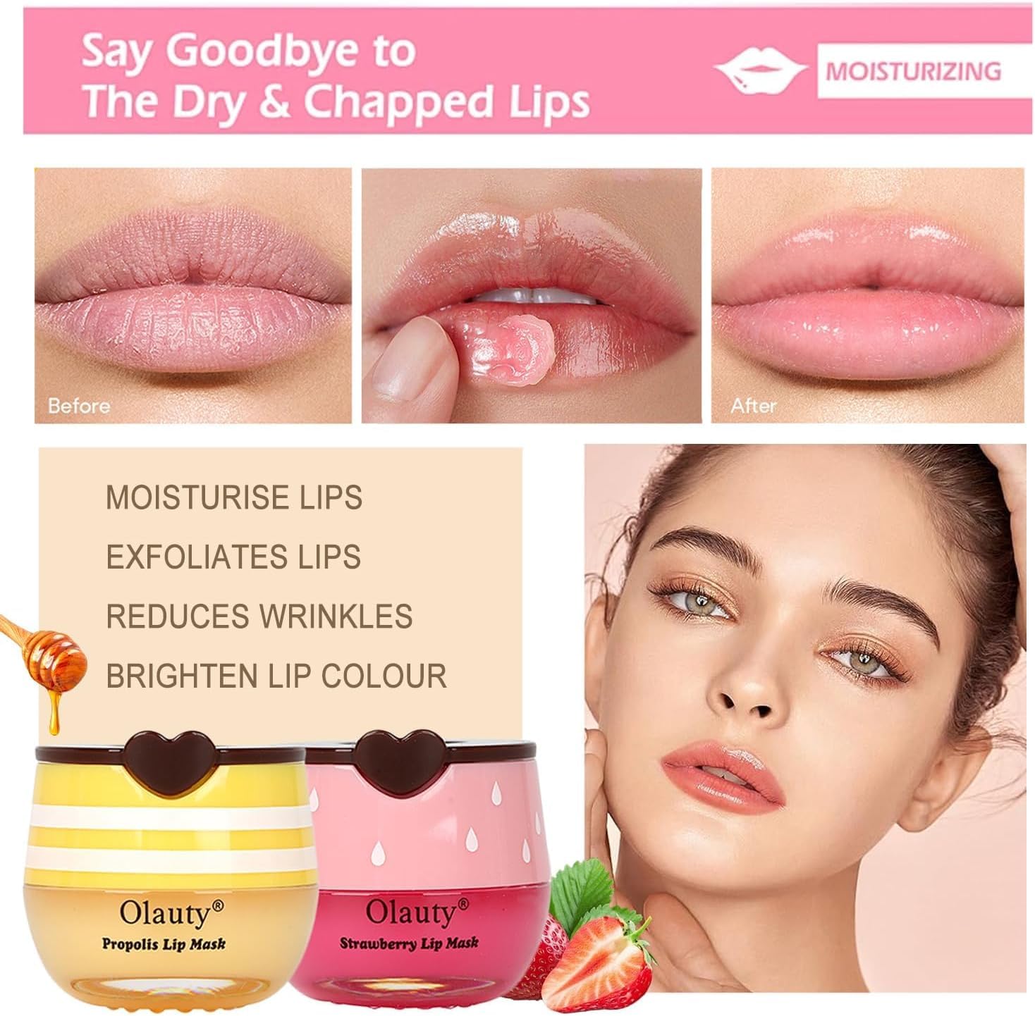 Vienflona 6-Piece Bee Lip Balm Honey Pot Gift Set – Overnight Moisturising Lip Mask with Sticks