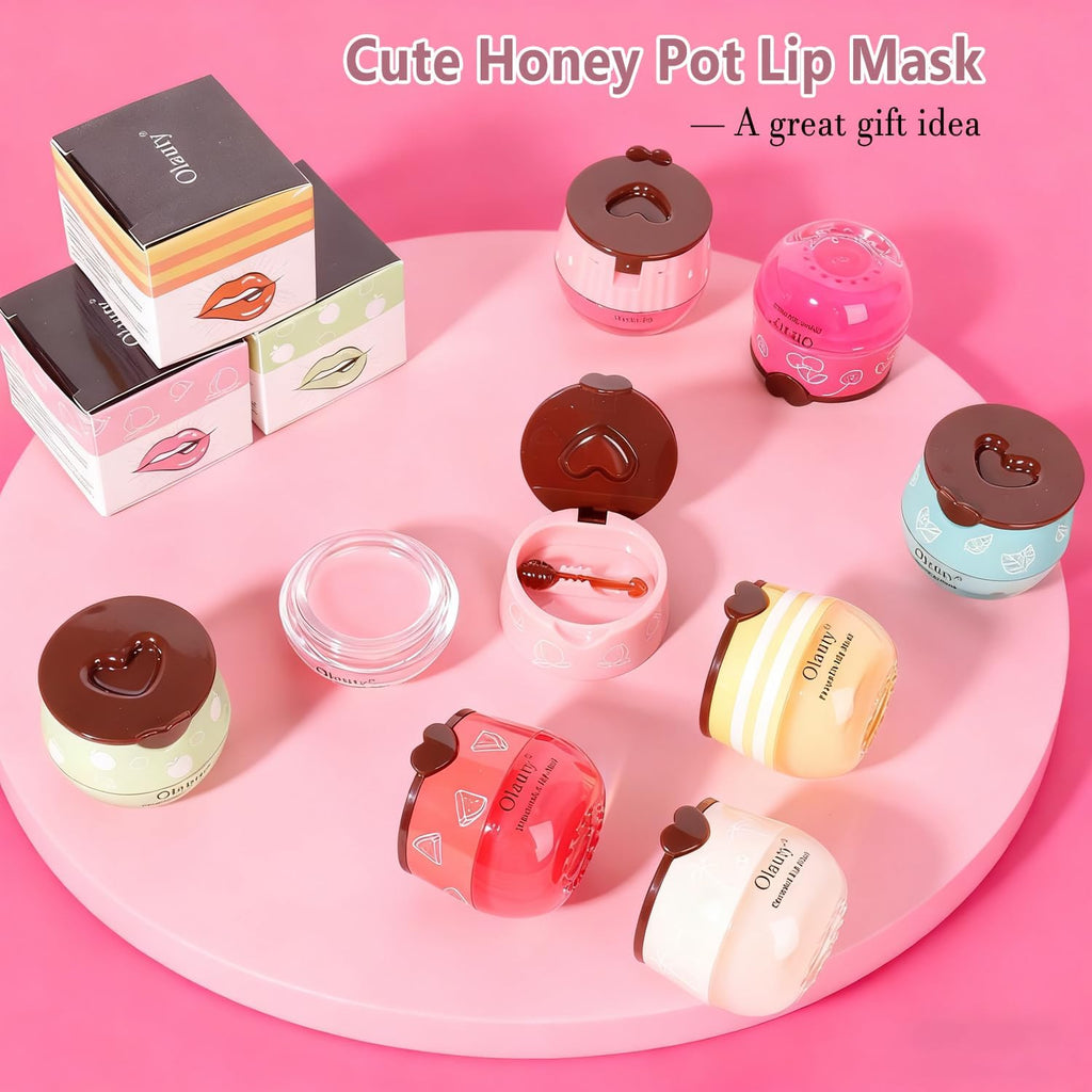 Vienflona 6-Piece Bee Lip Balm Honey Pot Gift Set – Overnight Moisturising Lip Mask with Sticks