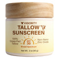 Vigority Beef Tallow Sunscreen SPF 30 – Non-Toxic Mineral Sunblock with Clear Zinc (2 oz)