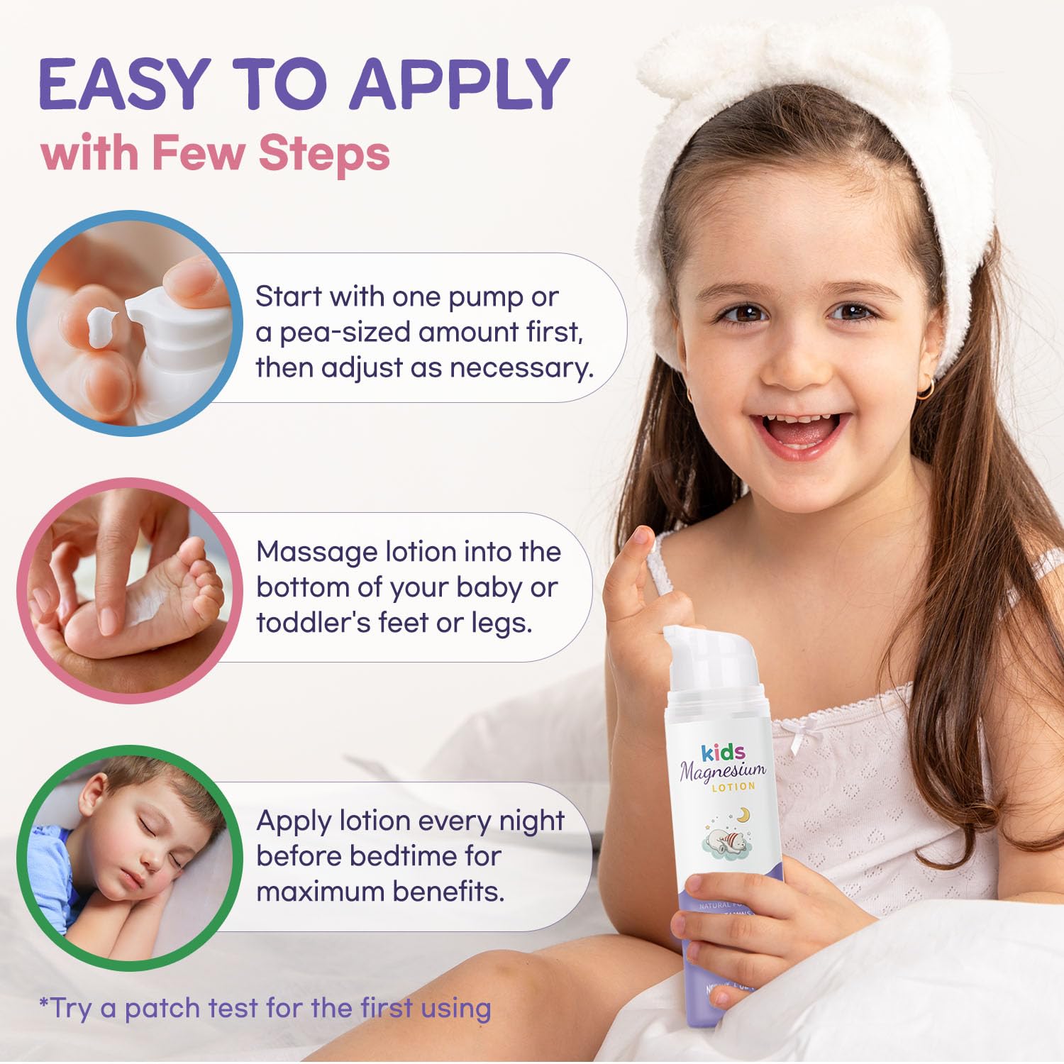 Vigority Magnesium Lotion for Kids & Babies Sleep – Bedtime Calming Cream with Lavender, Shea Butter & Vitamins