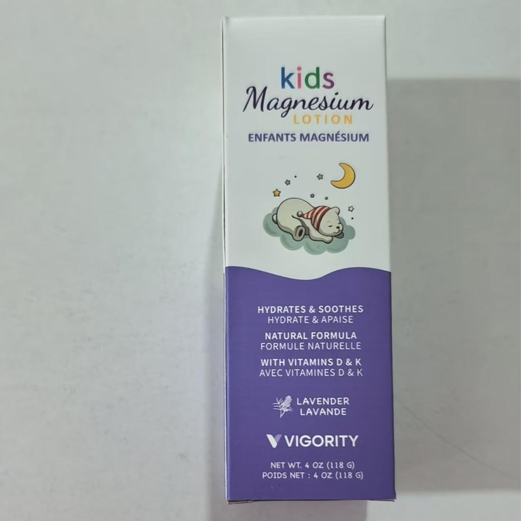 Vigority Magnesium Lotion for Kids & Babies Sleep – Bedtime Calming Cream with Lavender, Shea Butter & Vitamins