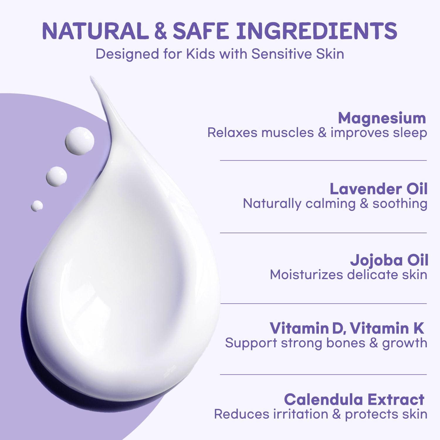 Vigority Magnesium Lotion for Kids & Babies Sleep – Bedtime Calming Cream with Lavender, Shea Butter & Vitamins