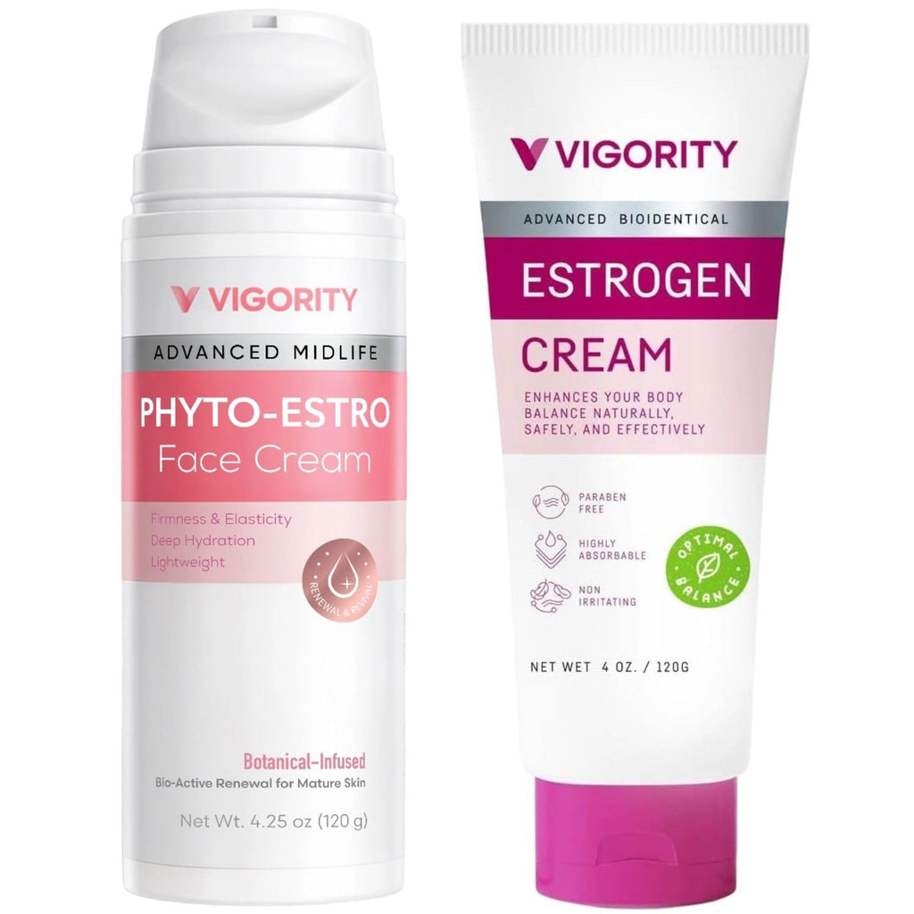 Vigority Menopause Comfort & Radiance Duo – Face Revitalizing Cream & Botanical Estrogen Comfort Cream