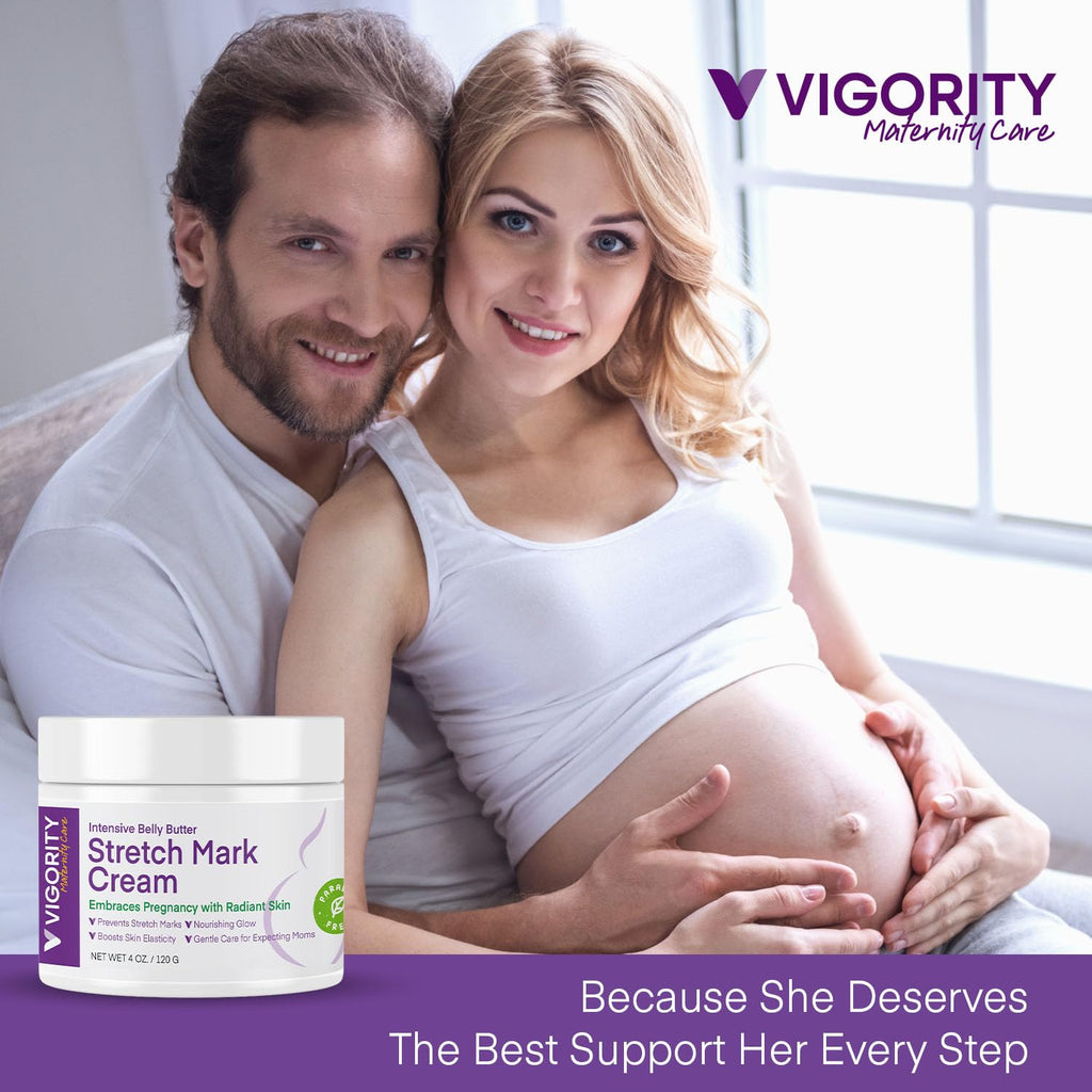 Vigority Stretch Mark Cream for Pregnancy – Belly Butter for Expecting Moms, 4 oz
