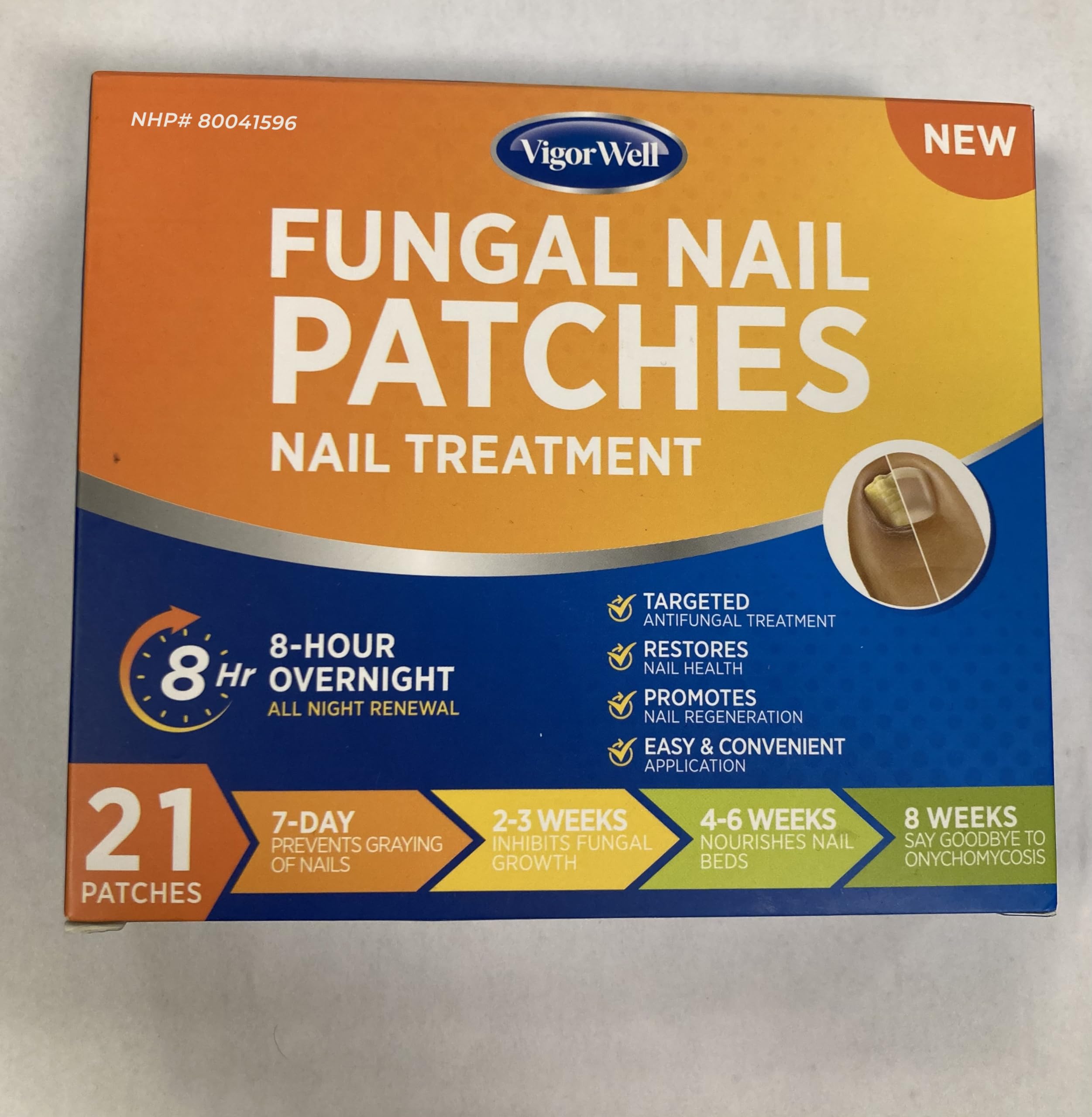 VigorWell Toenail Fungus Treatment Extra Strength - 32 Nighttime Hydrogel Patches for Overnight Nail Repair