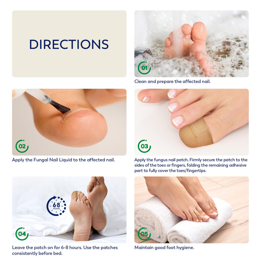 VigorWell Toenail Fungus Treatment Extra Strength - 32 Nighttime Hydrogel Patches for Overnight Nail Repair