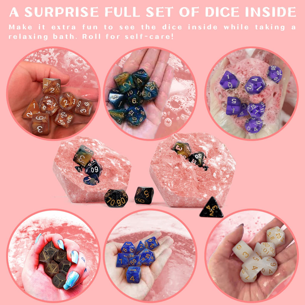 VIIPHA Huge D20 Bath Bombs with Surprise Dice Inside – Dragon Blood 11oz Gift Box