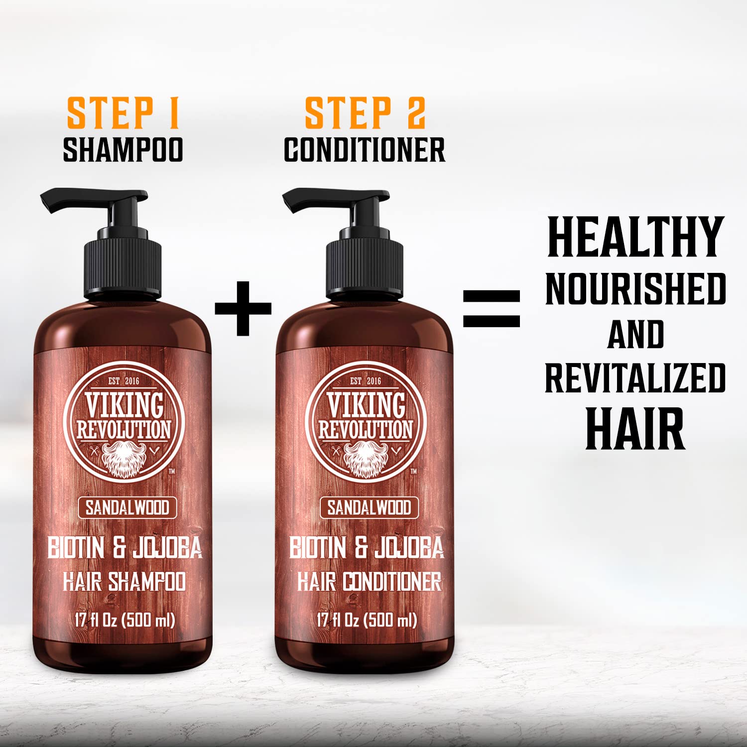 Viking Revolution Sandalwood Shampoo with Biotin & Jojoba Oil – 17 Oz