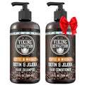 Viking Revolution Coffee Whiskey Men’s Shampoo & Conditioner Set – Biotin & Jojoba, 17oz