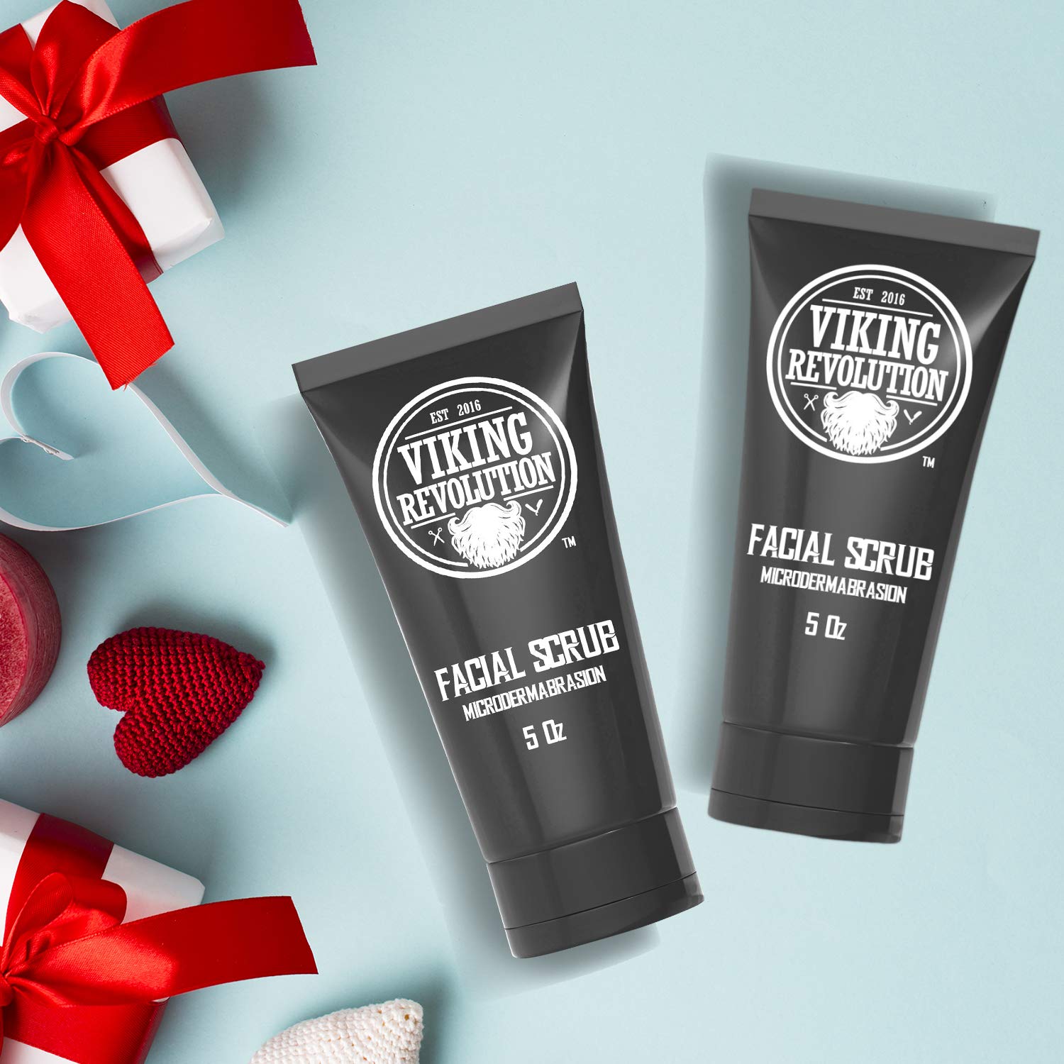Viking Revolution Microdermabrasion Face Scrub for Men – Deep Clean & Exfoliation (2 Pack)