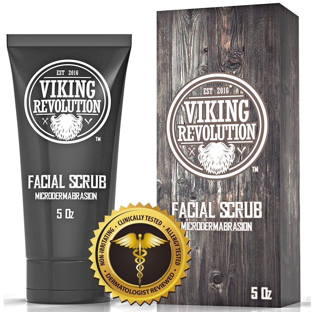 Viking Revolution Microdermabrasion Face Scrub for Men – Exfoliating Cleanser & Pre-Shave