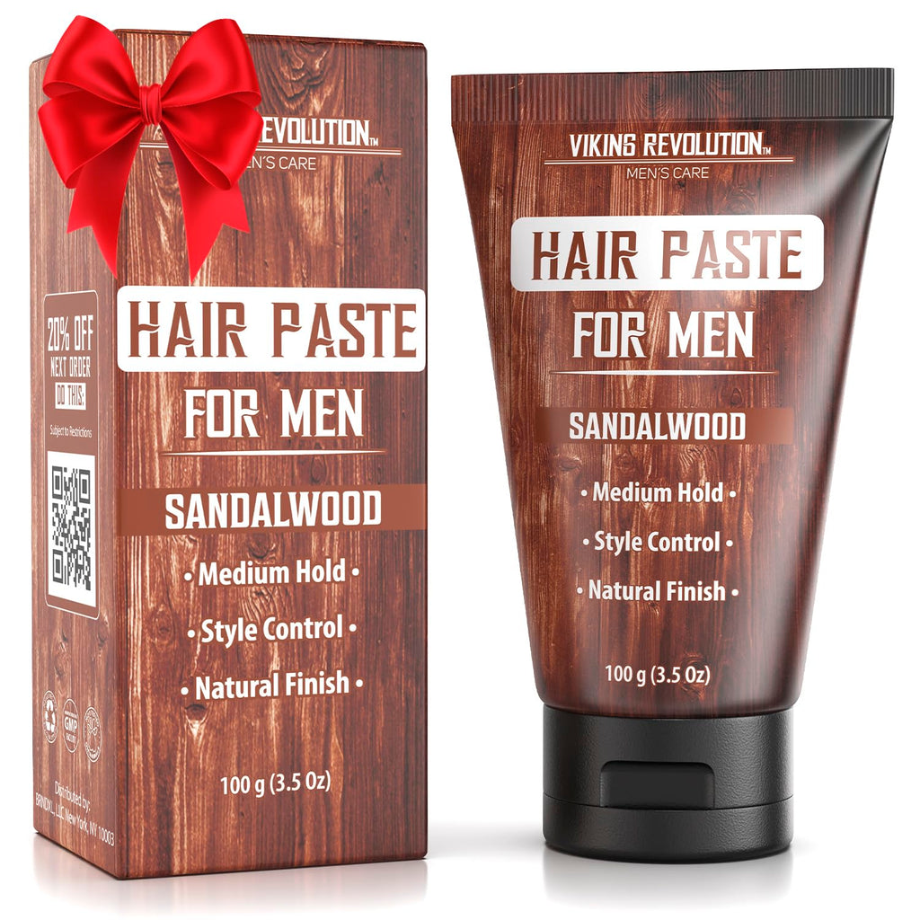 Viking Revolution Hair Paste for Men – Sandalwood, Medium Hold, Matte Finish