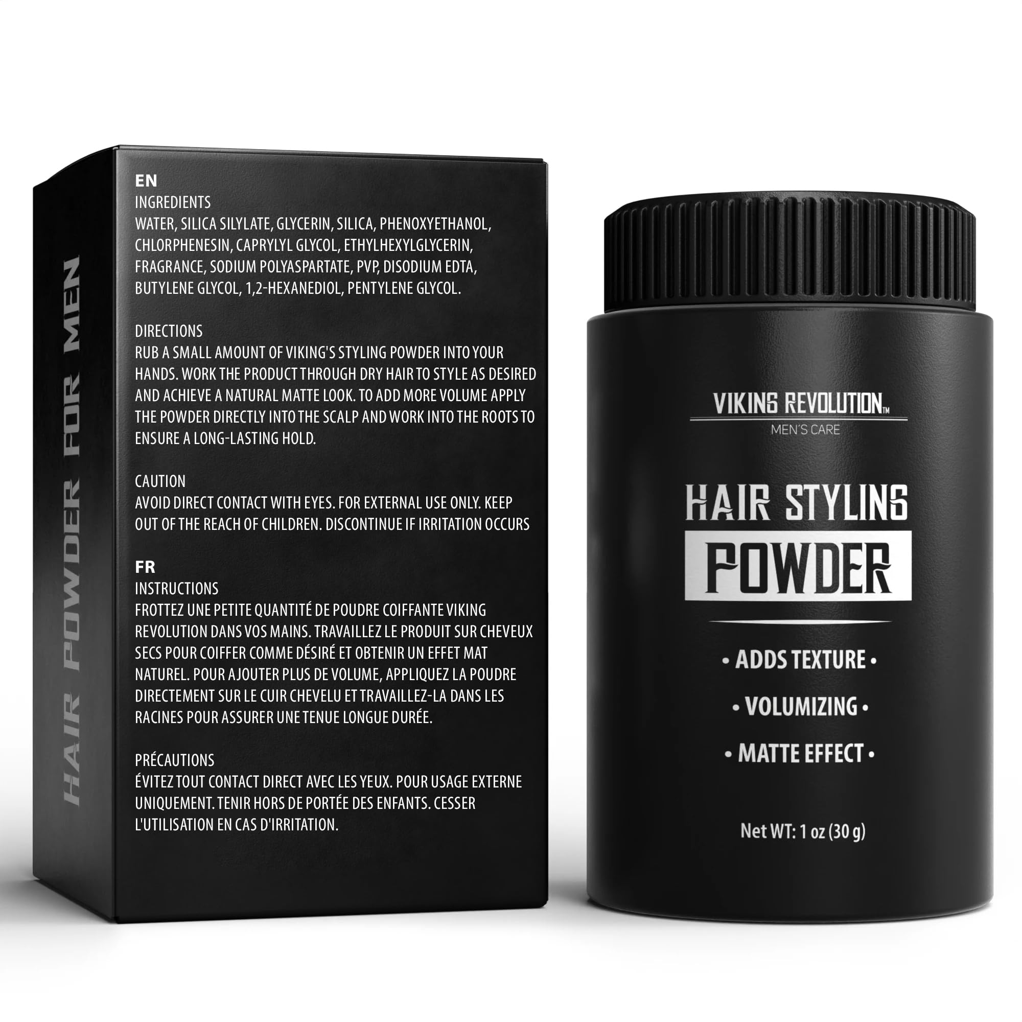 Viking Revolution Hair Styling Powder for Men – Matte Finish, Texture & Volume | 1 oz
