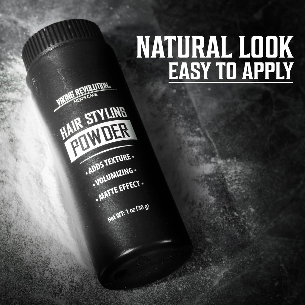 Viking Revolution Hair Styling Powder for Men – Matte Finish, Texture & Volume | 1 oz