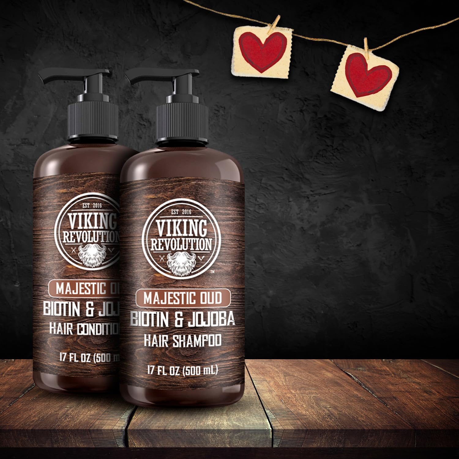 Viking Revolution Majestic Oud Men’s Shampoo & Conditioner Set with Biotin & Jojoba Oil – 17oz