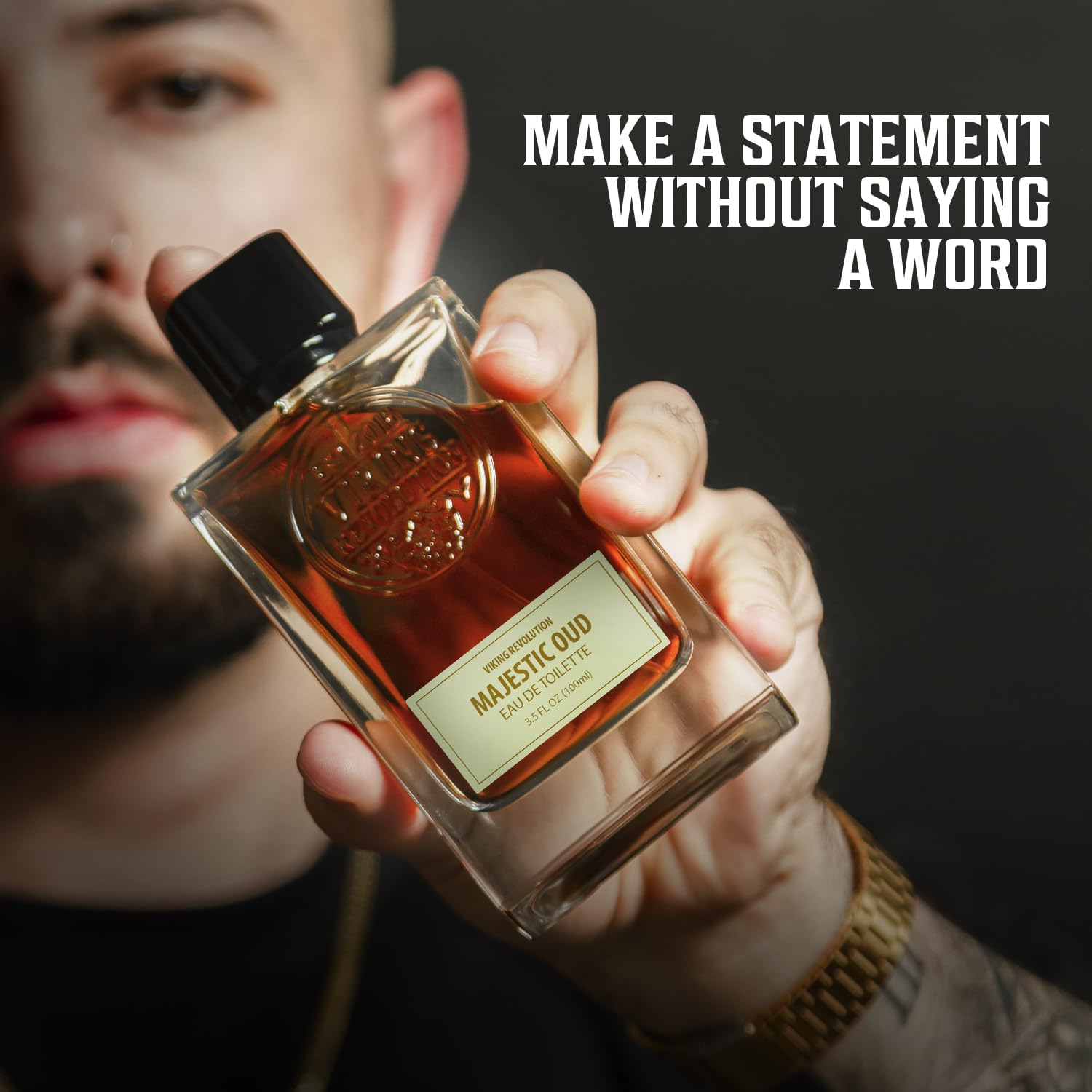 Viking Revolution Majestic Oud Cologne for Men – Long-Lasting Woody Eau de Toilette 3.5 fl oz