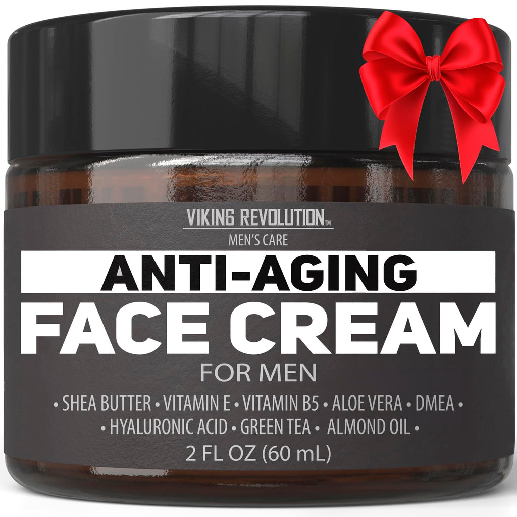 Viking Revolution Men's Anti-Aging Face Cream – Hyaluronic Acid, Aloe Vera & Green Tea (2oz)