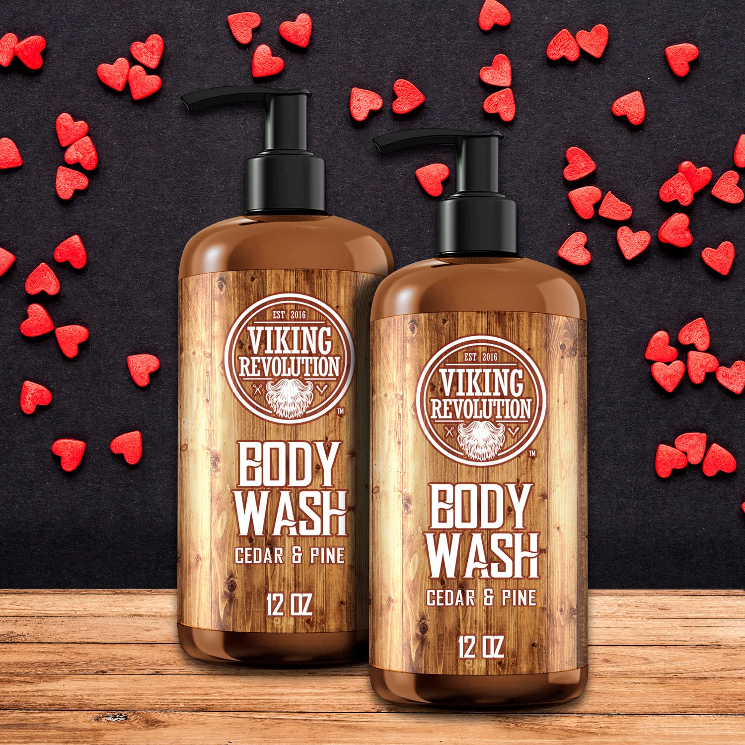 Viking Revolution Men's Cedar & Pine Body Wash – Vitamin E & Oregano Oil, 2-Pack