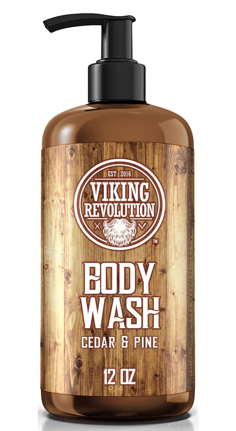Viking Revolution Men's Cedar & Pine Body Wash – Vitamin E & Oregano Oil, 2-Pack