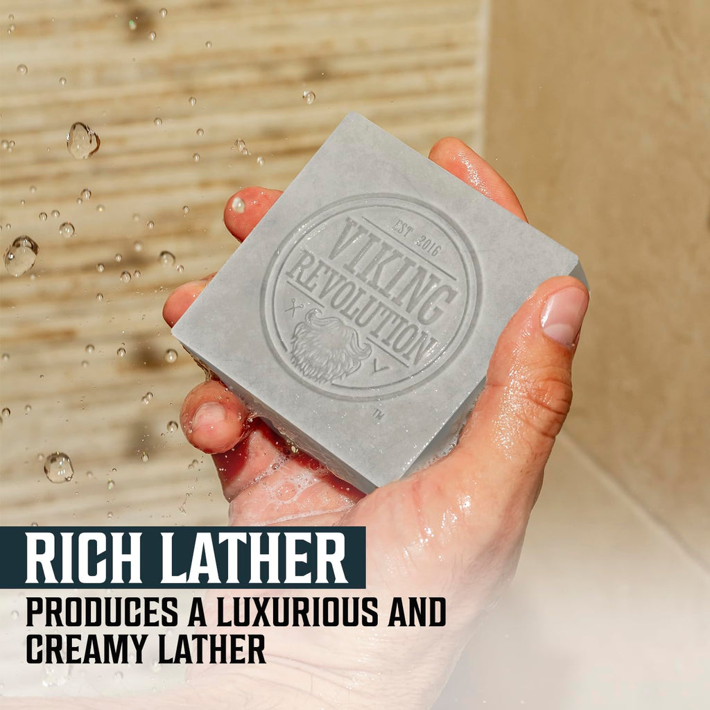 Viking Revolution Peppermint & Eucalyptus Soap for Men – Natural 2-Pack Bar with Coconut, Shea & Almond Oils