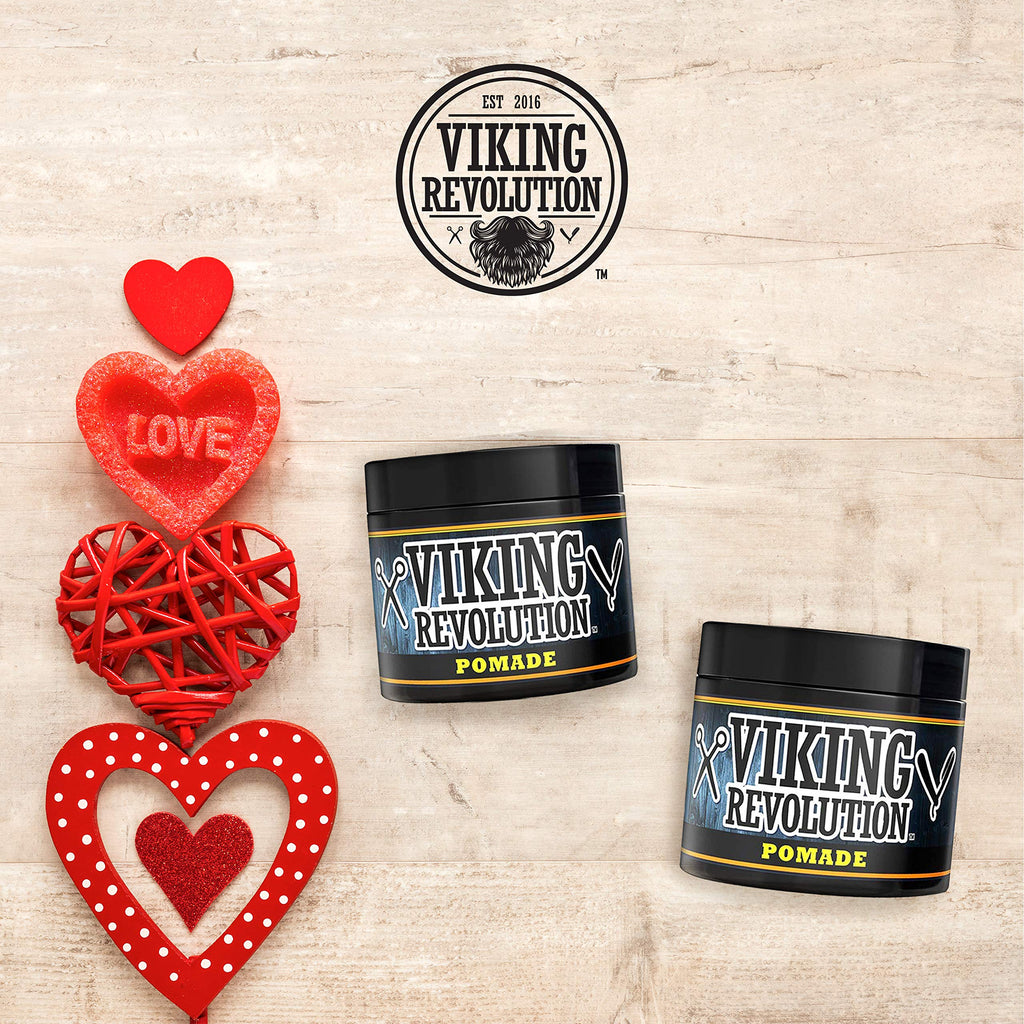 Viking Revolution Pomade for Men – Firm Hold & High Shine, Water-Based, Easy Wash Out | 2-Pack