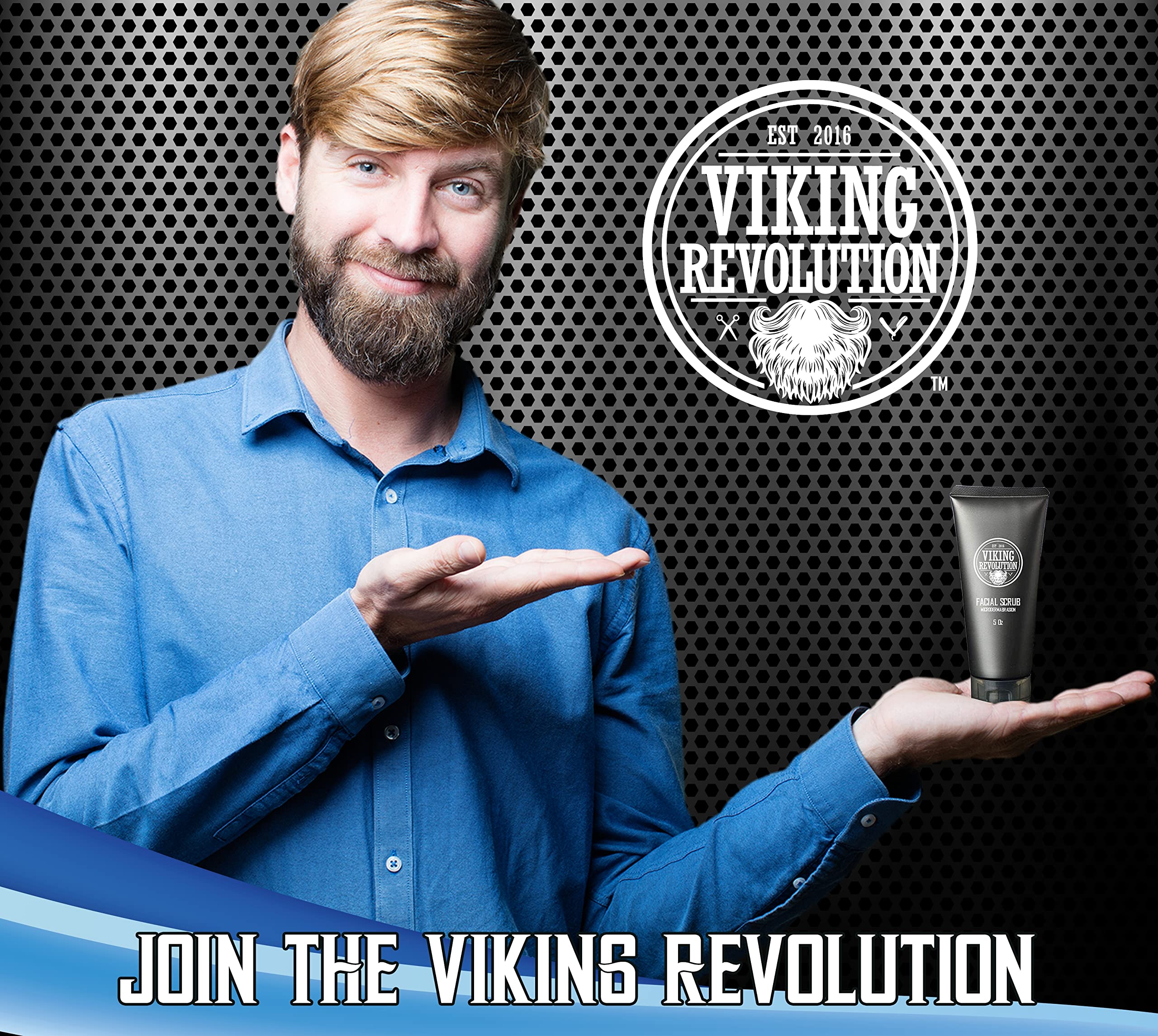 Viking Revolution Microdermabrasion Face Scrub for Men – Exfoliating Cleanser & Pre-Shave