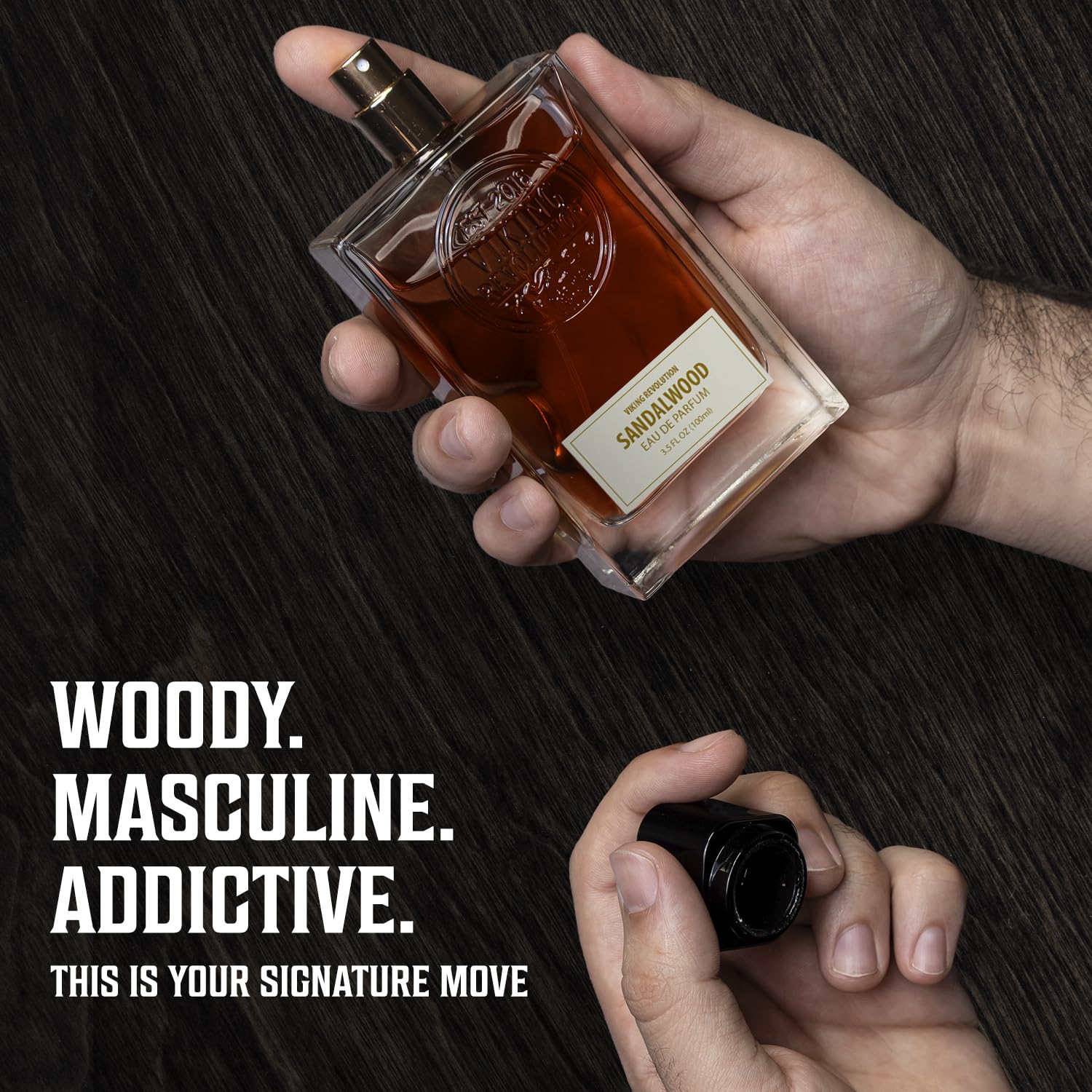 Viking Revolution Sandalwood Cologne for Men - Eau de Parfum with Cedar, Cypress & Vanilla | 3.5 Fl Oz
