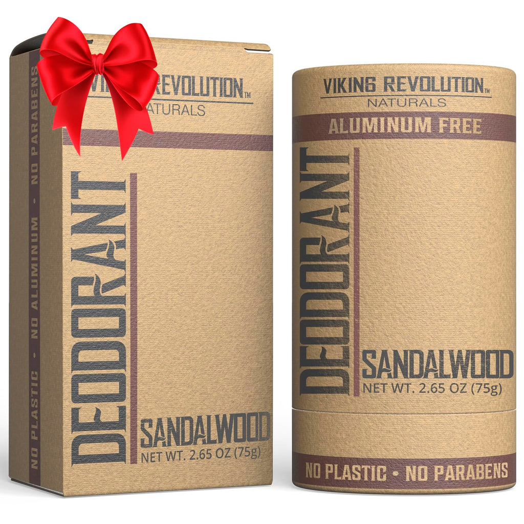 Viking Revolution Sandalwood Deodorant for Men – Aluminum Free, Shea Butter & Tapioca Starch (2.65oz)