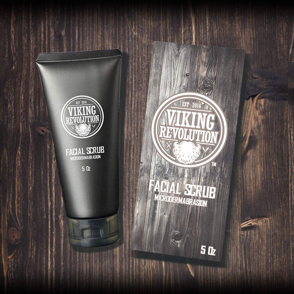 Viking Revolution Microdermabrasion Face Scrub for Men – Exfoliating Cleanser & Pre-Shave
