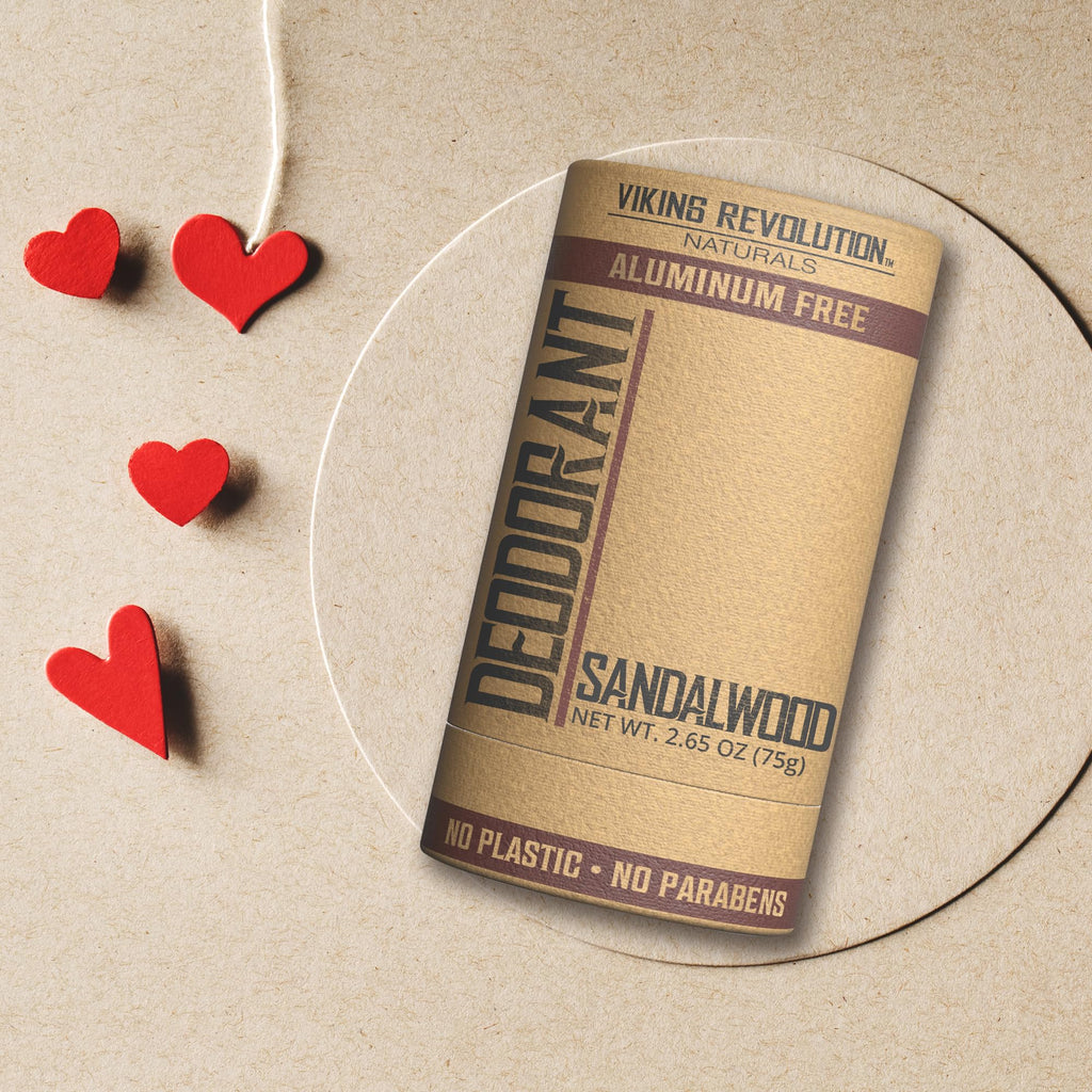 Viking Revolution Sandalwood Deodorant for Men – Aluminum Free, Shea Butter & Tapioca Starch (2.65oz)