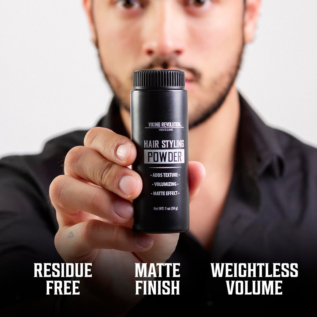 Viking Revolution Sea Salt Spray for Men | Hydrating Hair Oil with Vitamin E | Styling Powder Kit