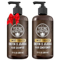 Viking Revolution Sweet Tobacco Mens Shampoo and Conditioner Set with Biotin and Jojoba Oil – 17 oz