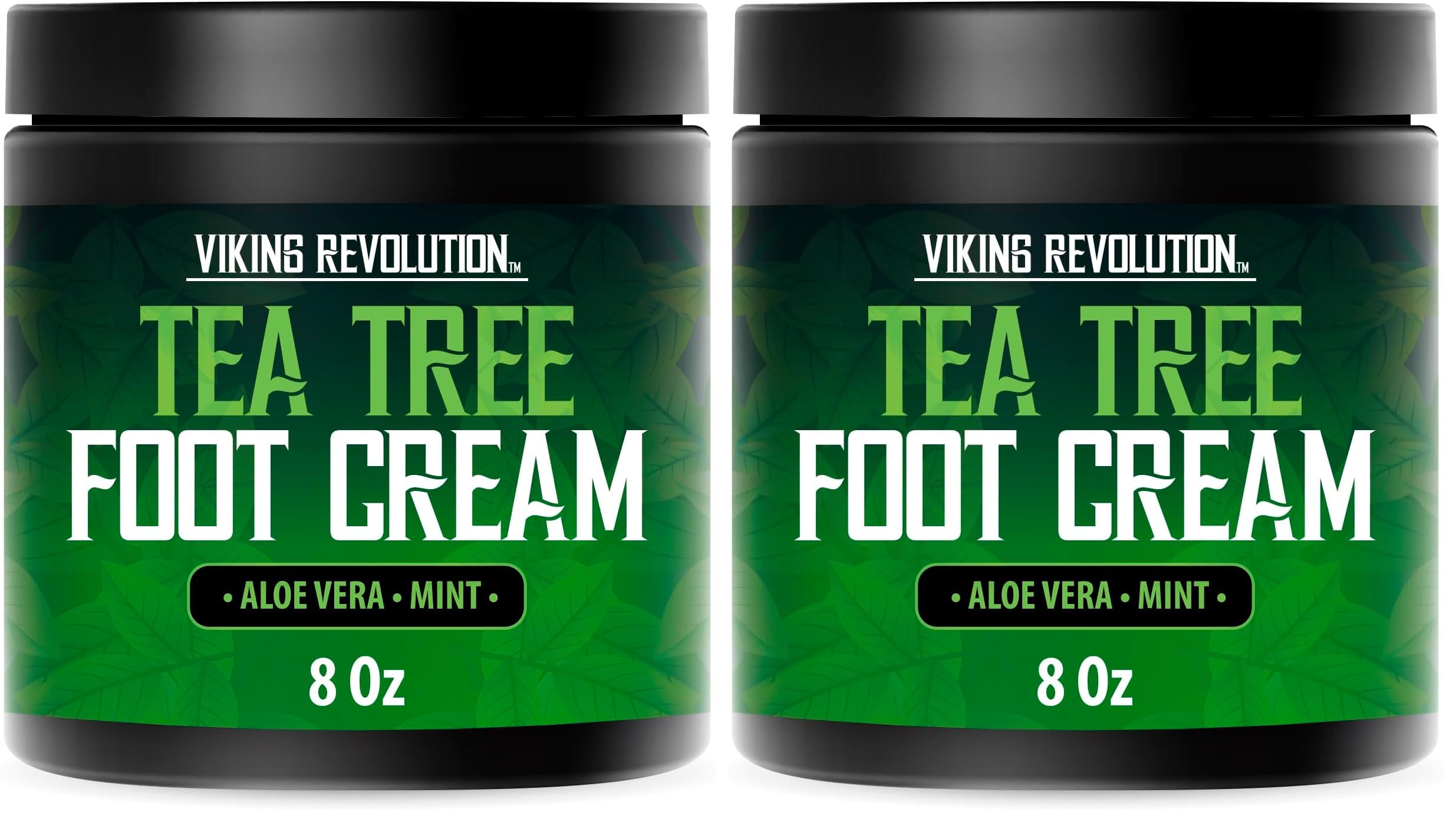 Viking Revolution Tea Tree Foot Cream for Dry Cracked Heels – 8oz Pack of 2