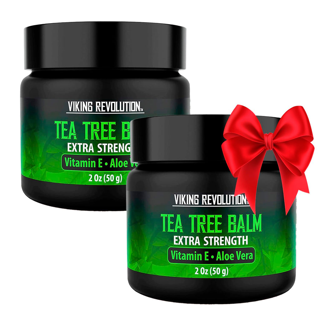 Viking Revolution Tea Tree Oil Cream - Extra Strength Skin Balm for Itchy, Dry Skin | 2 oz x 2 Pack