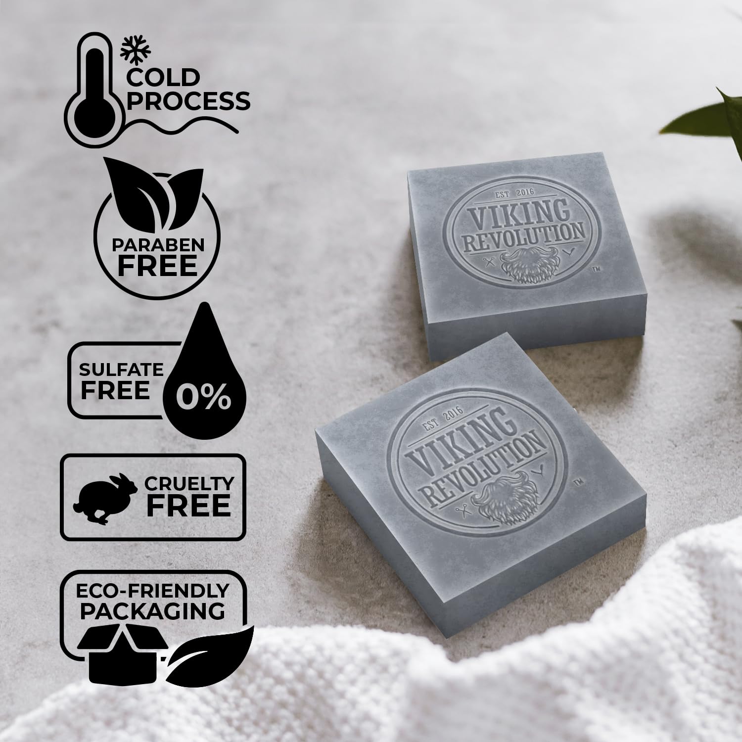 Viking Revolution Tea Tree Soap for Men — Natural Bar with Coconut, Shea & Almond Oils (2-Pack)
