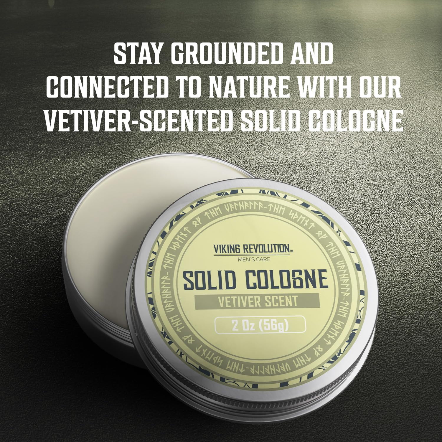 Viking Revolution Vetiver Mens Solid Cologne 2oz – Travel-Ready Vetiver Balm