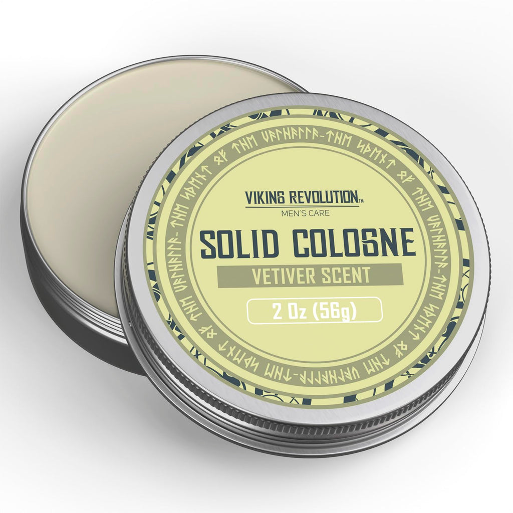 Viking Revolution Vetiver Mens Solid Cologne 2oz – Travel-Ready Vetiver Balm