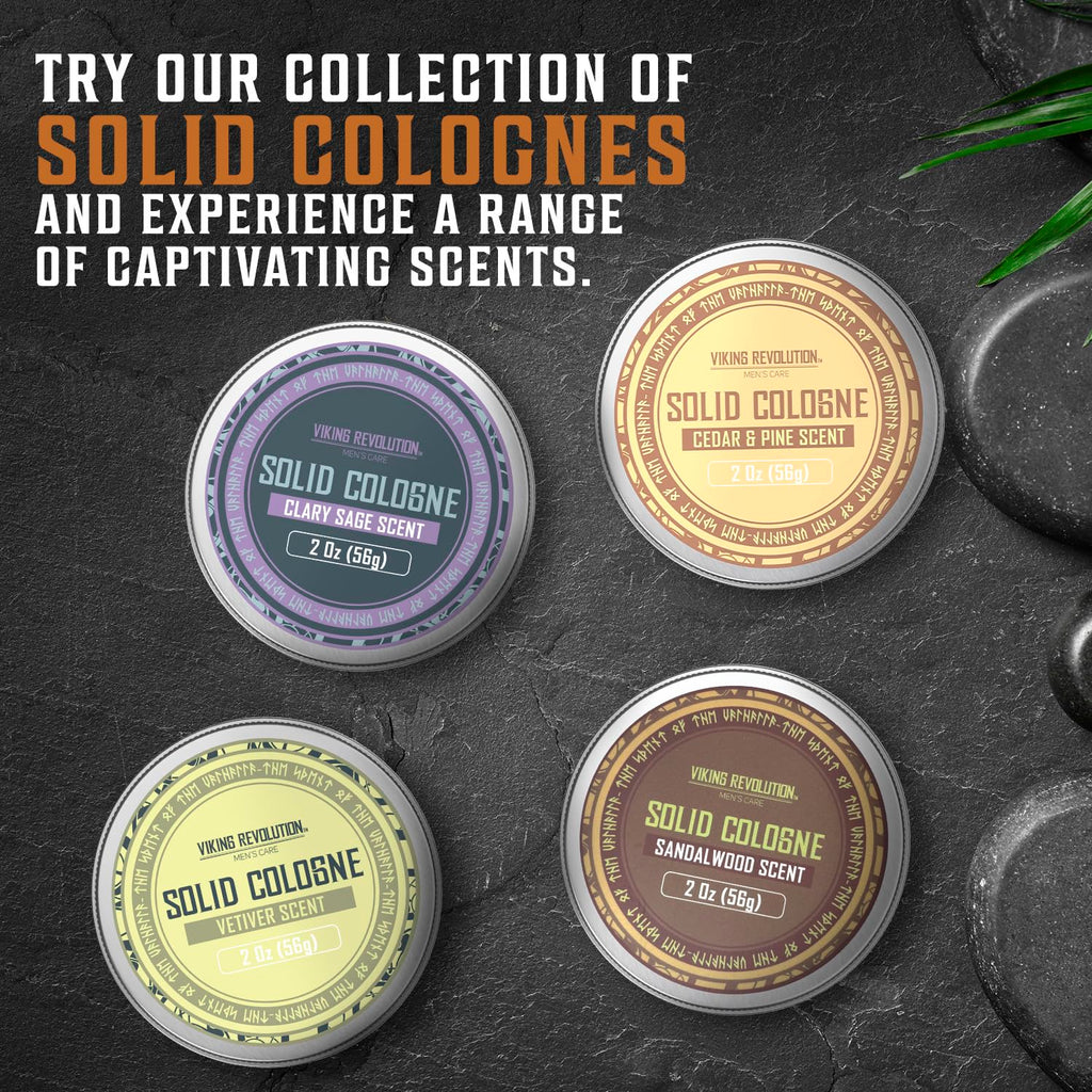 Viking Revolution Vetiver Mens Solid Cologne 2oz – Travel-Ready Vetiver Balm
