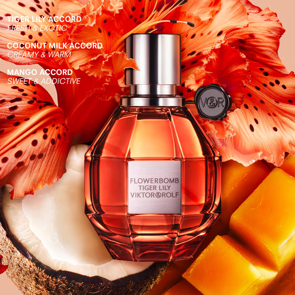 Viktor&Rolf Flowerbomb Tiger Lily Mother's Day Luxury Perfume Set – 1.7 fl oz, 0.3 fl oz & 0.2 fl oz