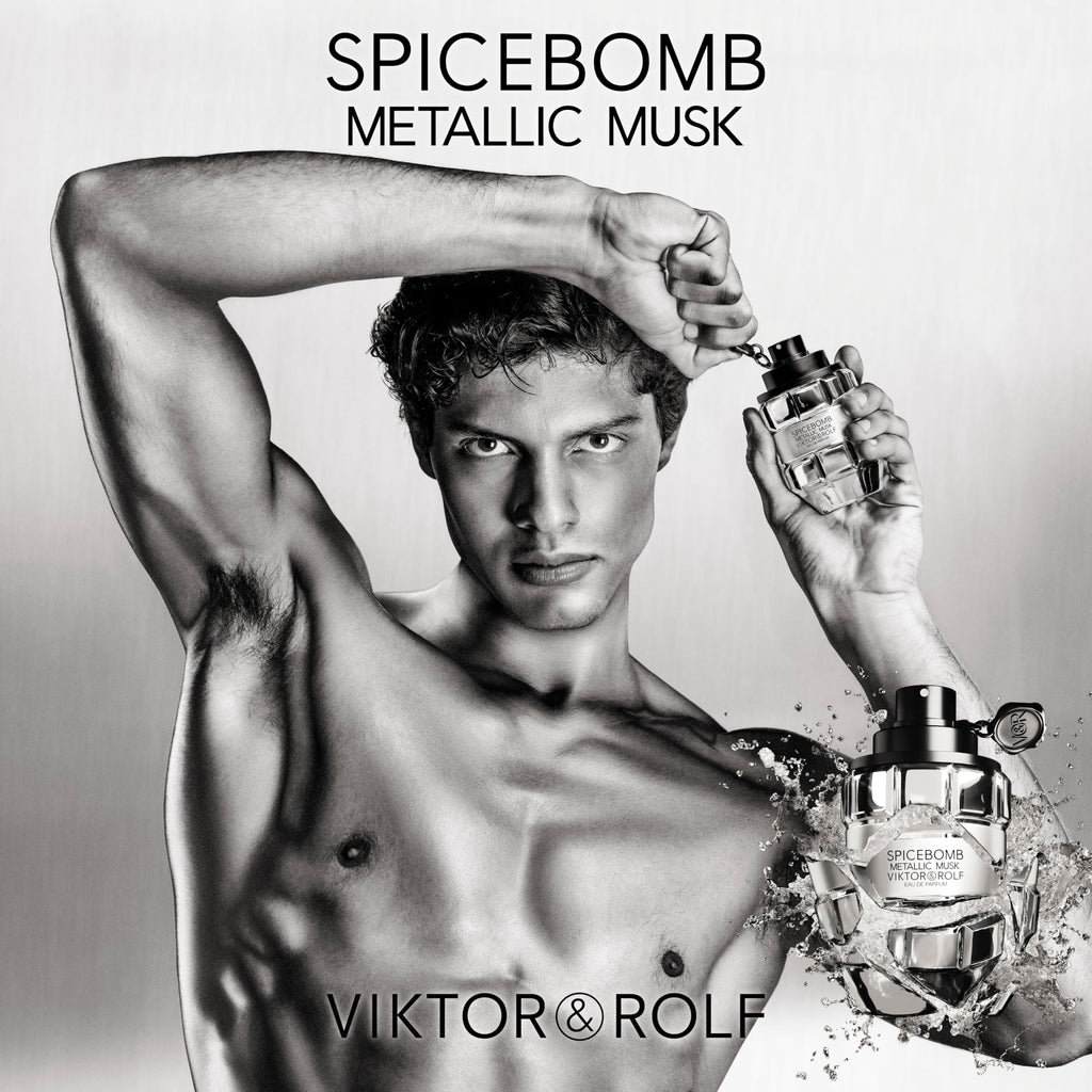 Viktor&Rolf Spicebomb Metallic Musk Eau de Parfum – 3-Piece Set (Full Size 3 oz + Travel 0.3 oz)