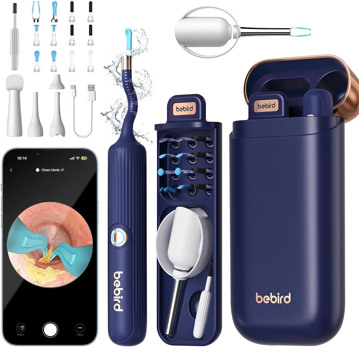 VILLA ART Earsight Plus E33R Ear Wax Removal Tool Camera — Family Otoscope Kit