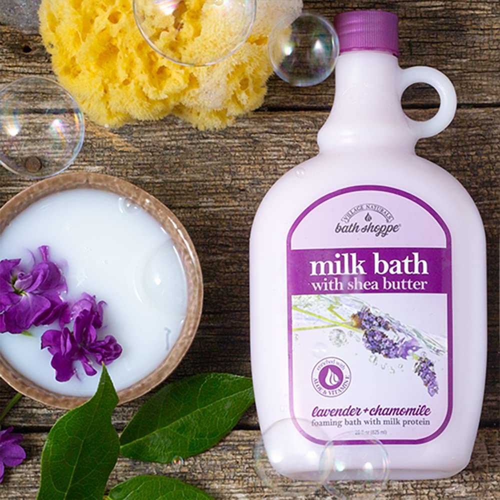 Village Naturals Bath Shoppe Lavender Chamomile Milk Bath – Hydrates Skin with Shea Butter & Vitamin E (2 × 28 oz)
