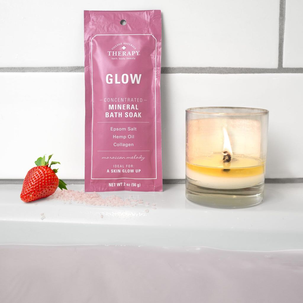 Village Naturals Therapy Glow Concentrated Mineral Bath Soak – Moroccan Melody, 2 oz, 12-pack