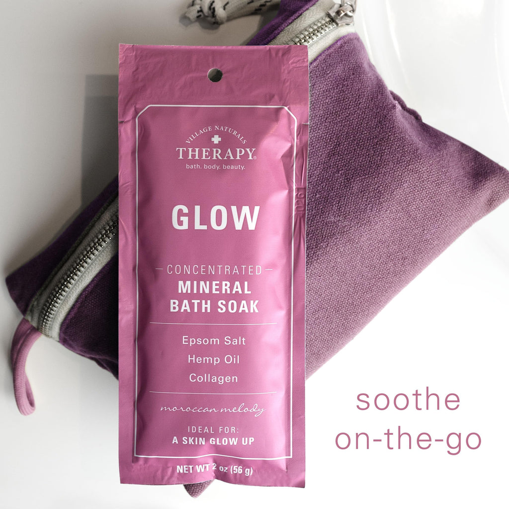 Village Naturals Therapy Glow Concentrated Mineral Bath Soak – Moroccan Melody, 2 oz, 12-pack