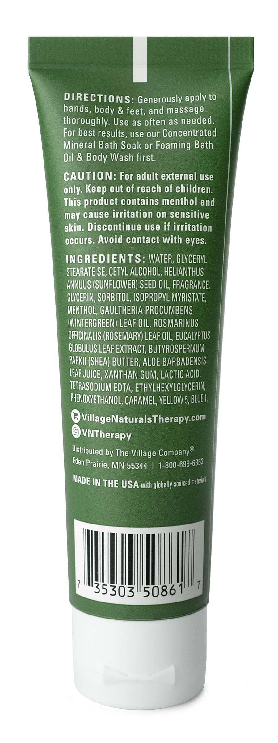 Village Naturals Therapy Muscle Shea Butter Lotion — Eucalyptus Mint, 2 oz, Pack of 6