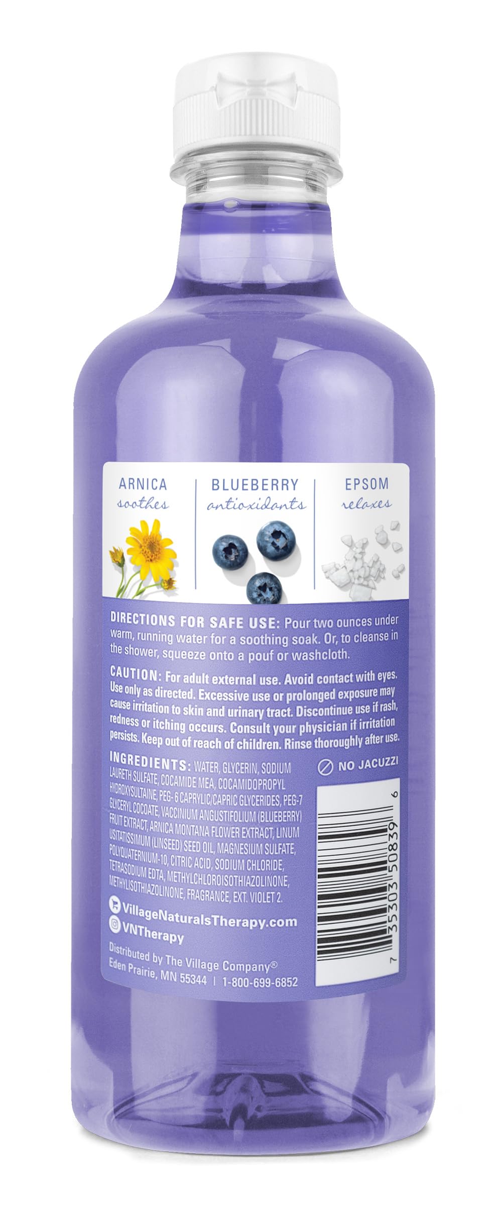 Village Naturals Therapy Comfort 2-in-1 Foaming Bath Oil & Body Wash - 16 oz, Pack of 4