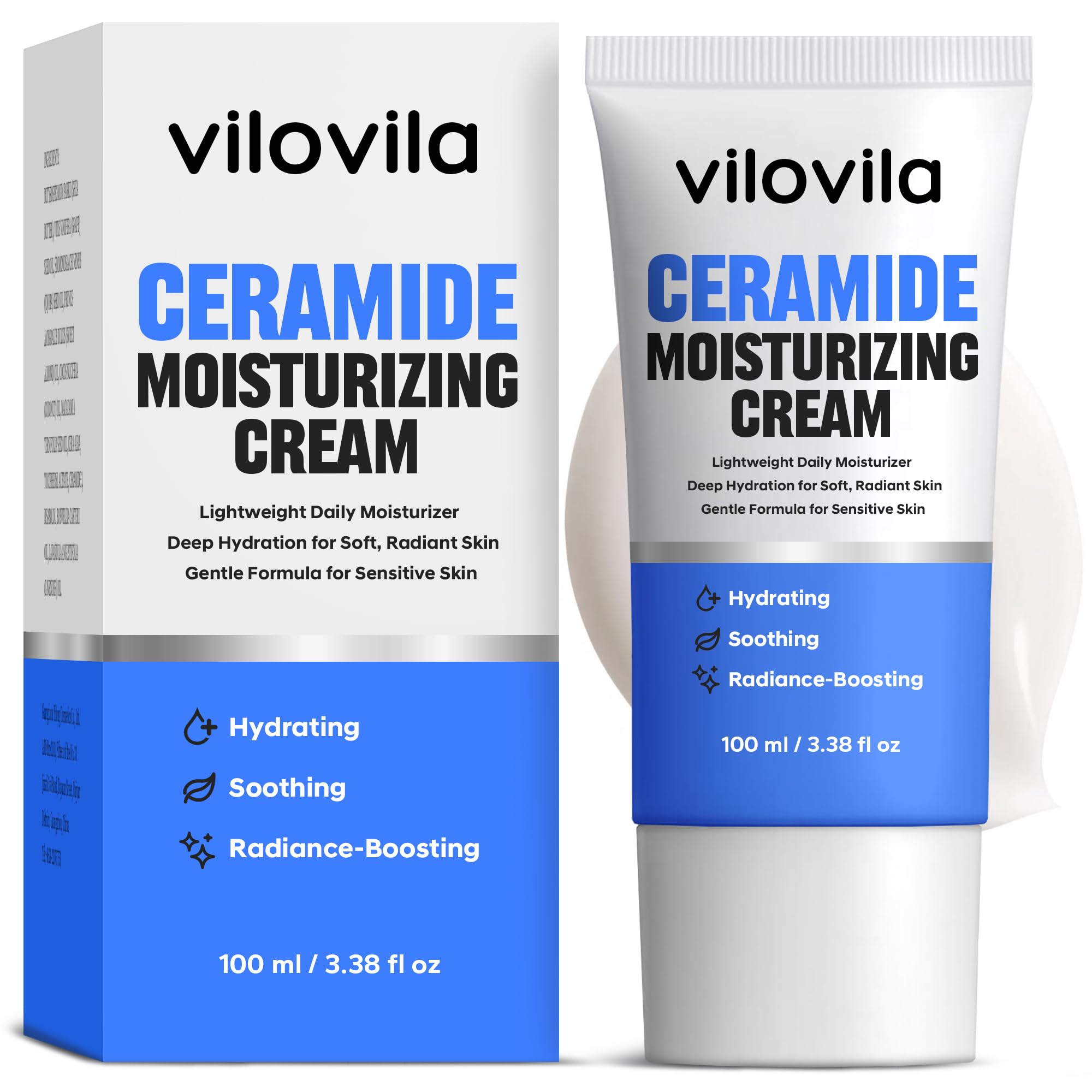 ViloVila Ceramide Facial Moisturizing Cream – Lightweight Hydration for Sensitive Skin