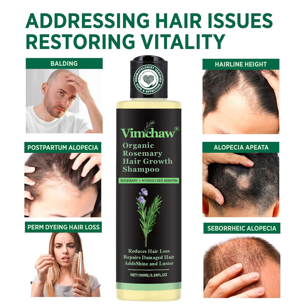 Vimchaw Rosemary Hair Growth Shampoo – Natural Thickening for Thinning Hair (3.4 oz)