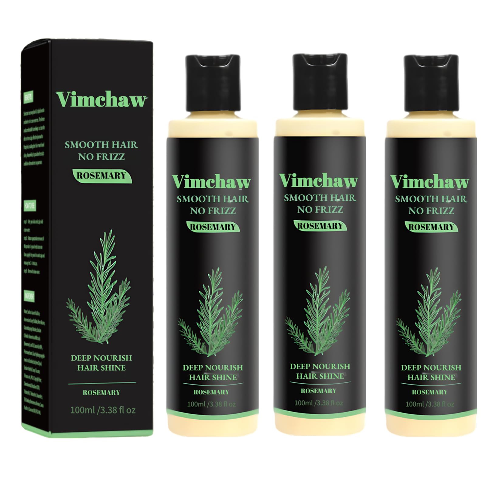 Vimchaw Rosemary Hair Growth Shampoo – Organic, Keratin-Infused for Thinning Hair (3x3.4 oz Pack)
