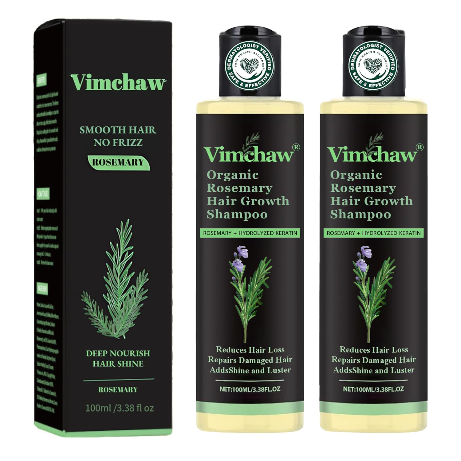 Vimchaw Rosemary Hair Growth Shampoo – Natural Thickening for Thinning Hair (3.4 oz)
